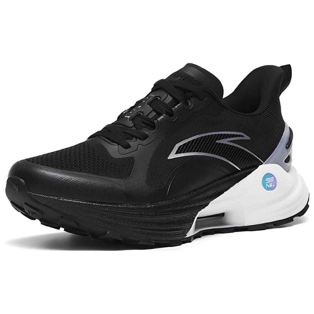 Anta 3.0 Nitrogen Technology Shock Absorption Non-Slip Wear-Resistant Low-Top Running Shoes Women Sneaker Black White Silver 122315580-5