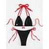 2026 Strawberry Designer Bikini Women Sexy White Contrast Push Up Micro Swimsuit Brazilian Bandage Bathing Suit Thong Swimwear