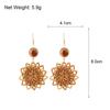 Boucles d'Oreilles Fleur en Rotin Tressé Vintage pour Femmes Accessoires de Bijoux pour Femme