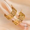 Exquisite Titanium Steel Cross Hollow Gold Ear Cuffs - High-End Light Luxury Fashion