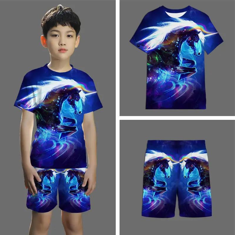 Kinder kurzarm shorts anzug 3D stereo sport anzug Student jugend und kinder shorts 2-stück set Sommer neuheit 2024