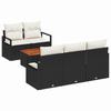 Set Divano da Giardino con Cuscini 6 pz Polyrattan Nero