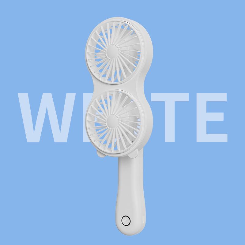 

Portable Double-Head Mini USB Fan - Cute, Fun, Handheld for Travel, Office, or Desk Use 15.5 x 7.5 x 5.3 cm белый