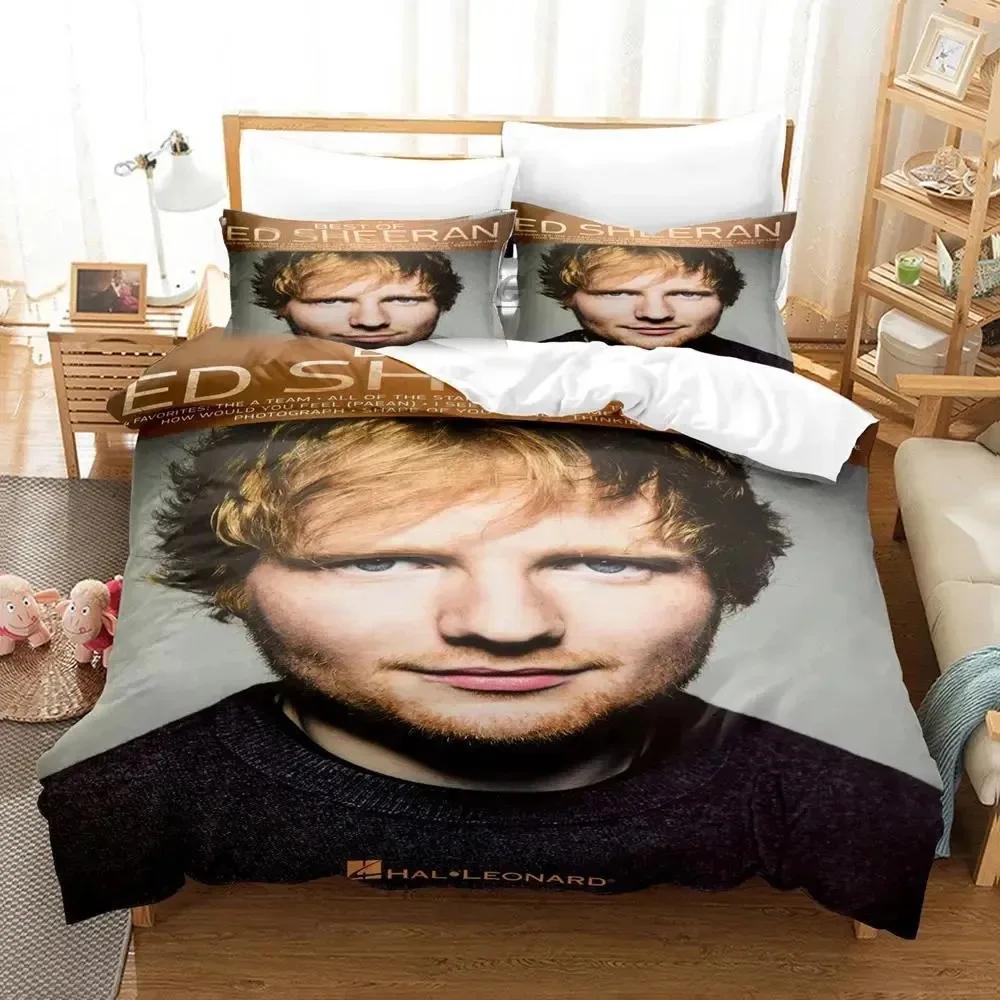 Ed Sheeran MBE Bettwäsche-Set, Bettbezug, Kissenbezug, Kingsize- und Queensize-Bettwäsche-Set für Jungen und Erwachsene