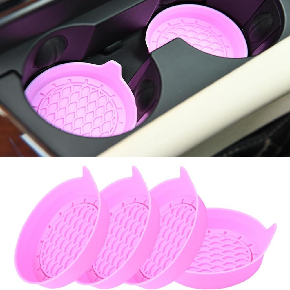 

2PCS Silicone Cup Pad Round Auto Cup Mat Car Interior Accessories Car Coaster Commute