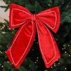 1/2PCS Red Christmas Decorative Bowknot Flannel Christmas Bow Pendant  Merry Christmas