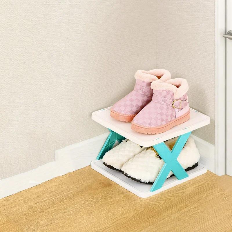 

6-ярусная съемная штабелируемая полка для обуви, органайзер для хранения обуви, экономящая место полка для обуви, пластиковые шкафы для обуви, ящик для входной двери