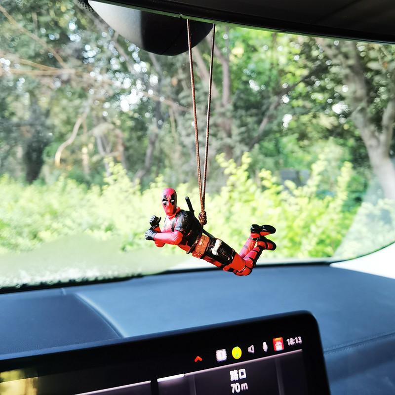 Marvel Deadpool pendent de rétroviseur de voiture pendent de voiture Deadpool jouet miniature figurine d'action cadeau de Noël