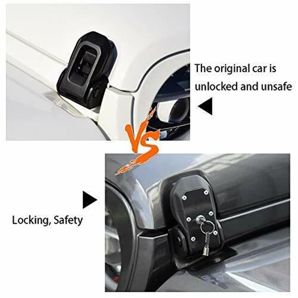 Locking Hood Latch Hood Catch with Lock for 2018-2024 Jeep Wrangler JL JLU JT