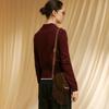 Women's 100% Lambswool Argyle Lapel Knit Sweater