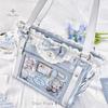 New Fashion Sweet Ita Bag Lolita Girl Transparent Shoulder Bag Women Large Capacity Ribbon Bow Tote Bag Cute DIY Display Handbag