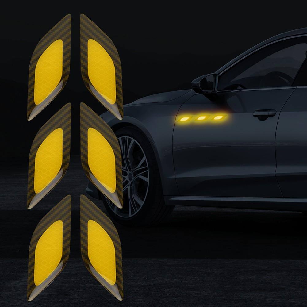 6pcs Reflective Stickers for Collision Protection In Cars & Motorcycles