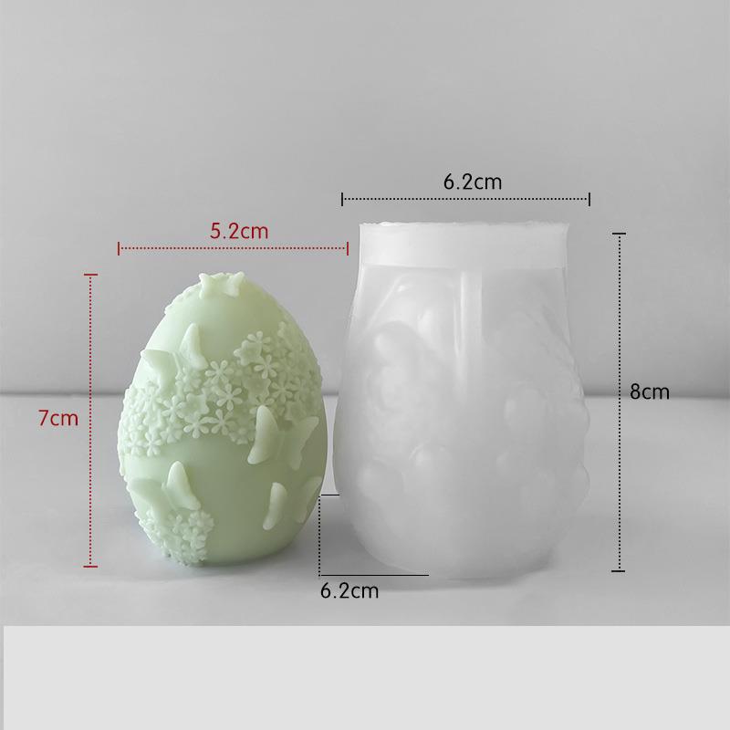 Easter Egg Silicone Candle Mold Aromatherapy Plaster DIY Craft Candles Making Tools Ornaments Embossed Flower Egg Mold