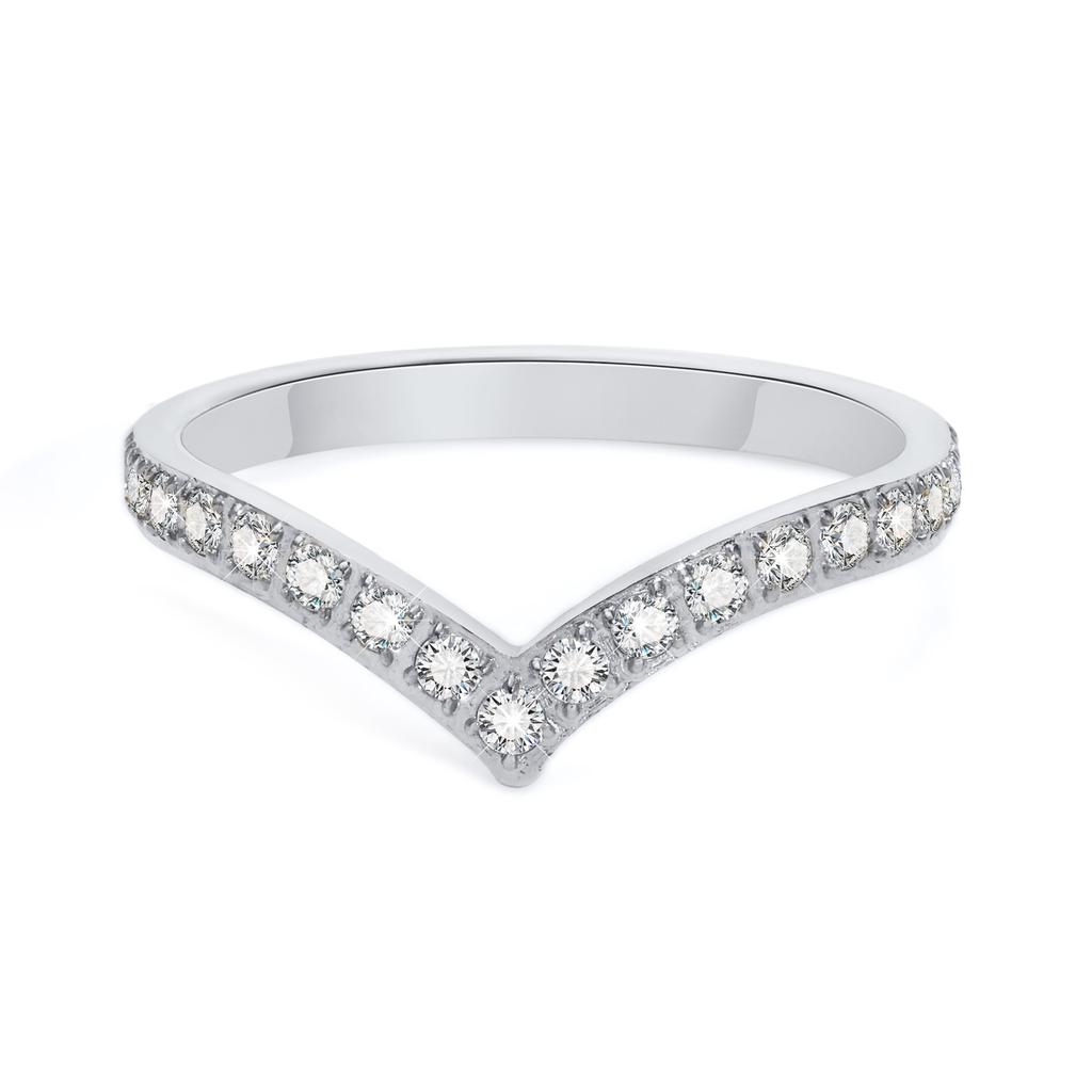 Chevron V Shape Ring Ring Zirconia For Women, Stainless Steel Curved Wedding Brand Stackable Fashion Geometric Ring