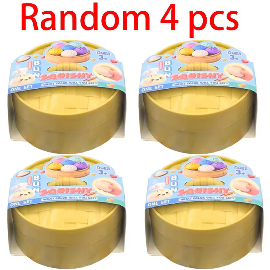 Colorful Simulated Dumpling Squishy Relaxing Relieve Anxiety Antistress Enhance Happiness Reusable Rebound Squeeze Reliever Toy