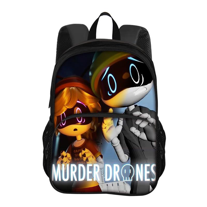 Murder Drone Circular Front Pocket Backpack Versatile Cartoon Large Capacity Boy or Girl School Birthday Best Gift