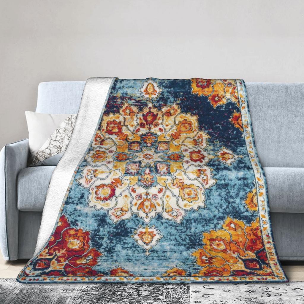 Retro Bohemian Woven Pattern  Blanket  Super Soft Print Plush Bedding Throws For Kids Adult Couch Chair Bedspread Bed Cover