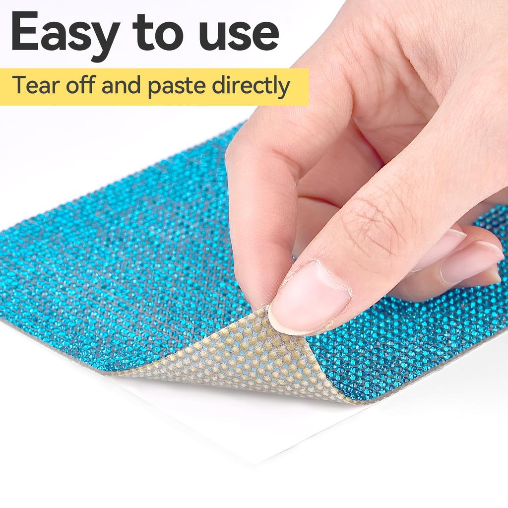 Self Adhesive Rhinestone Sticker Tape DIY Decoration 12x20cm Diamond Sticker For Arts Crafts DIY Car Phone Clothes Decoration