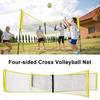 Taşınabilir Dış Mekan Plaj Dört Taraflı Çapraz Voleybol Spor Antrenman Oyunu Filesi