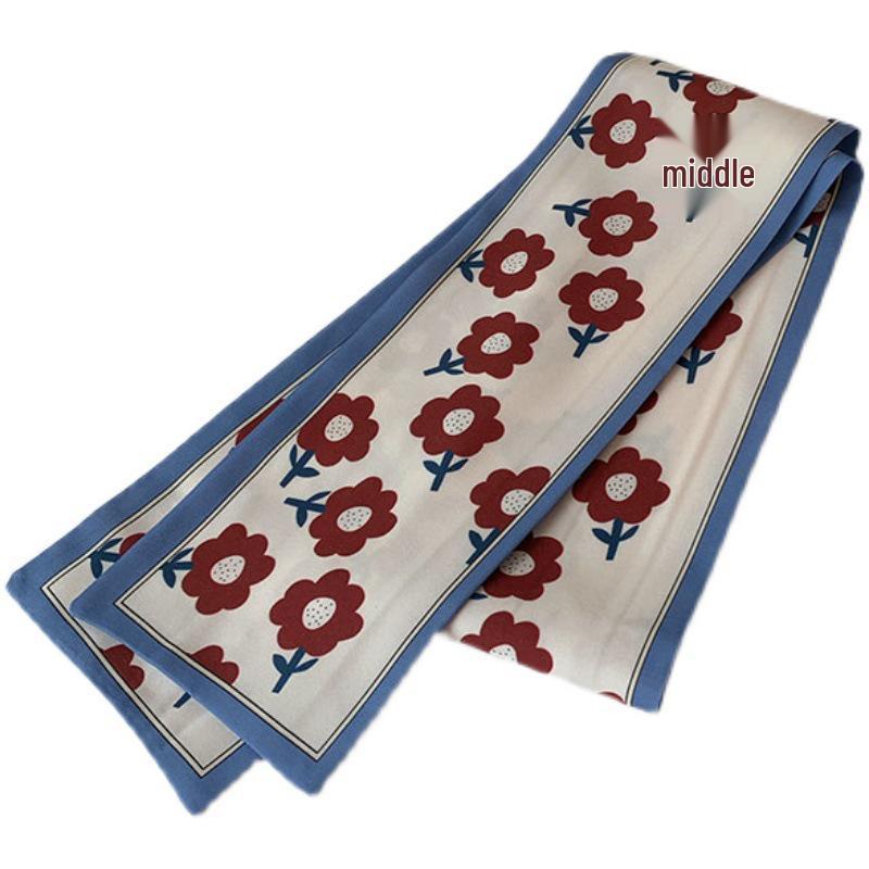 Polka Dot Argyle French Headband: Versatile Korean-Style Silk Scarf for Women