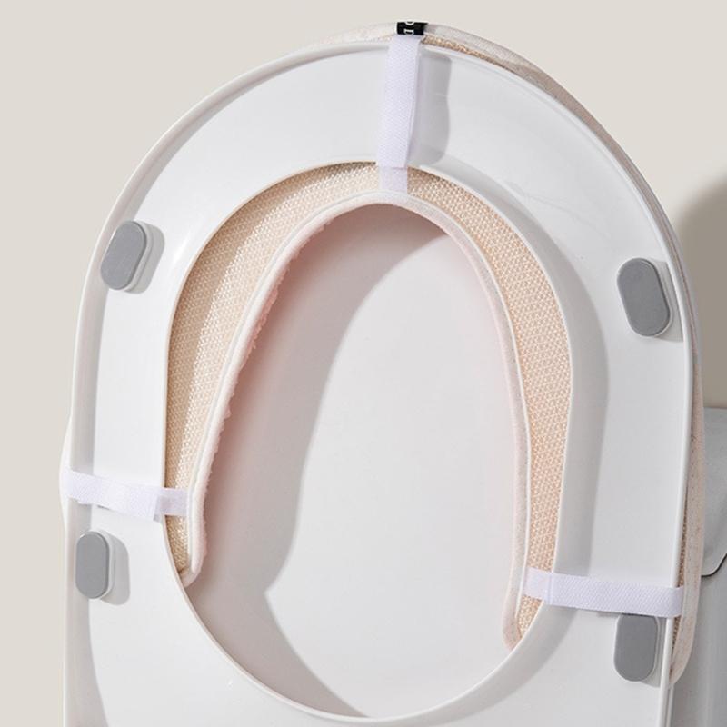 Winter Toilet Seat Cover With Handle Soft Fleece Waterproof Leather Universal Fit Cute Bathroom Accessory