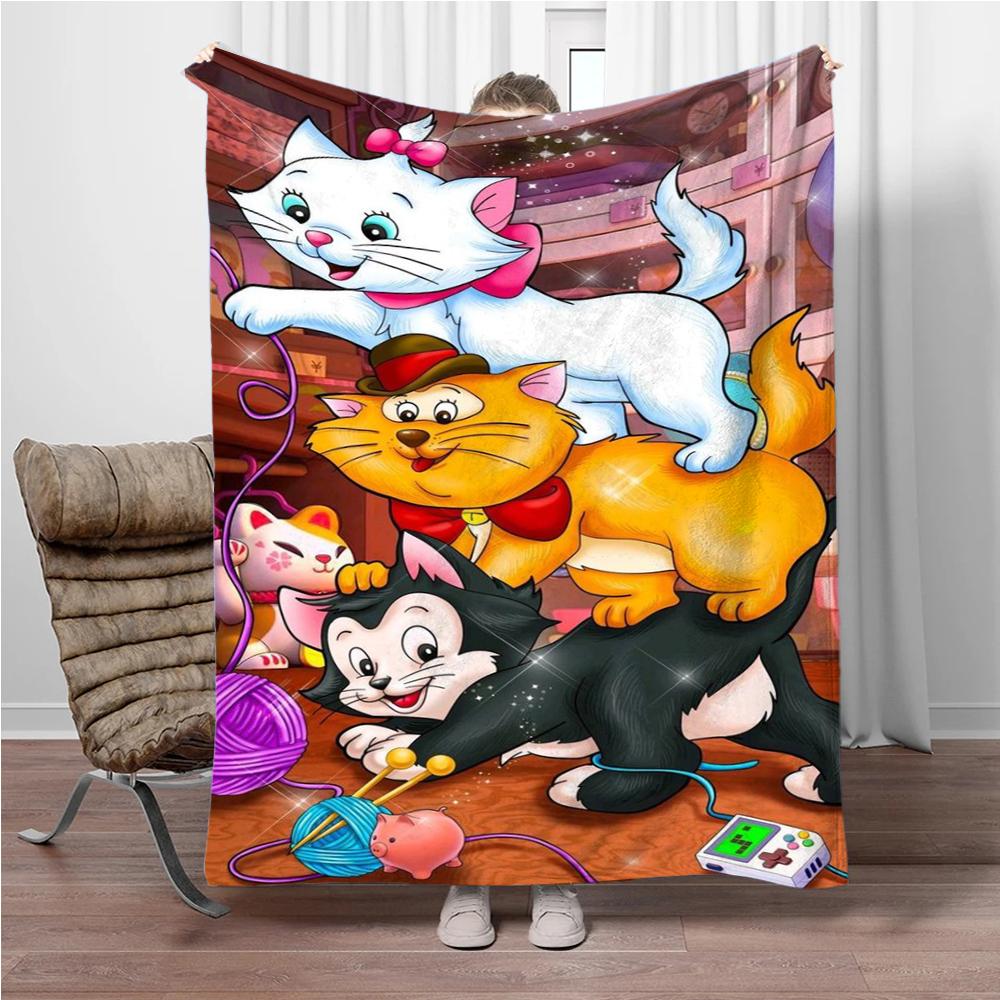 31 Style Disney Cute Cat Marie Printed Blanket Soft Warm Throw Flannel For Children And Adult Bed Sofa Outdoor Travel Girl Gifts