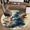 1pc Anime Design Round Carpet Office Chair Mat, Non Slip Rug for Home Decor, Living Room, Bedroom, Game Room, Festival Gift