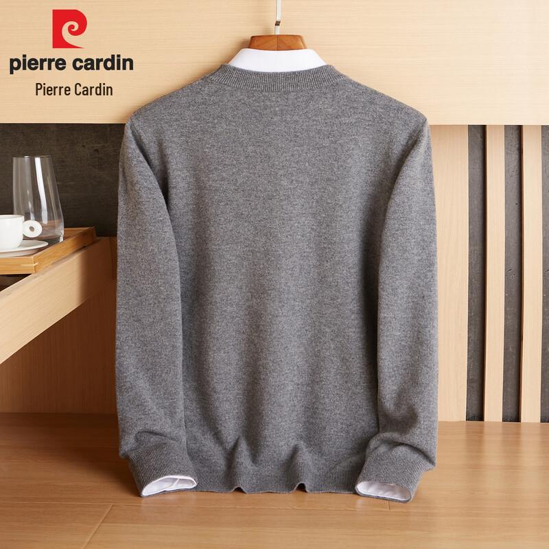 Pierre Cardin Men's Round Neck Jacquard Wool Sweater