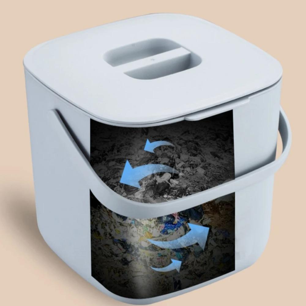 2 Tier Kitchen Food Waste Bucket with Drainer Garbage Bin Portable Tea Trash Can  Table