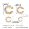 1/4/8Pcs C Shape Round Cartilage Clip Earrings For Women Luxury  Fake No Pierced Geometric Ear Cuff Jewelry