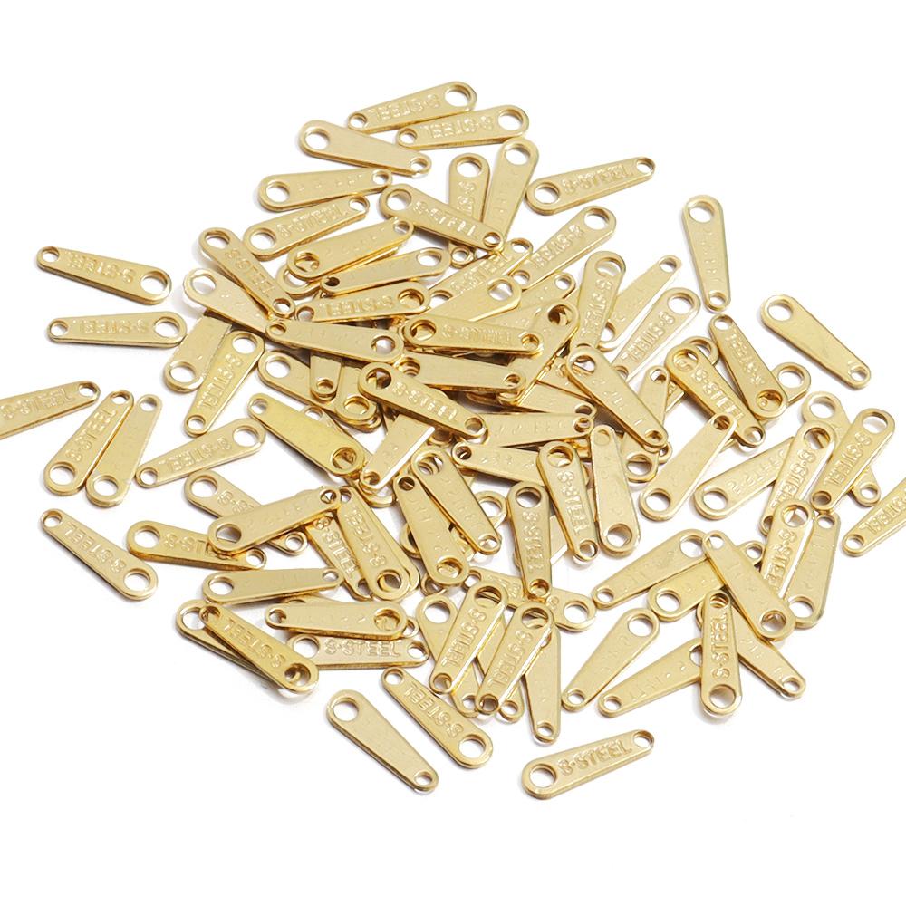 20pcs Stainless Steel Extend Tail Chain Charms Tag Gold Steel Color Multi-style Pendant for DIY Necklace Bracelet Jewelry Making