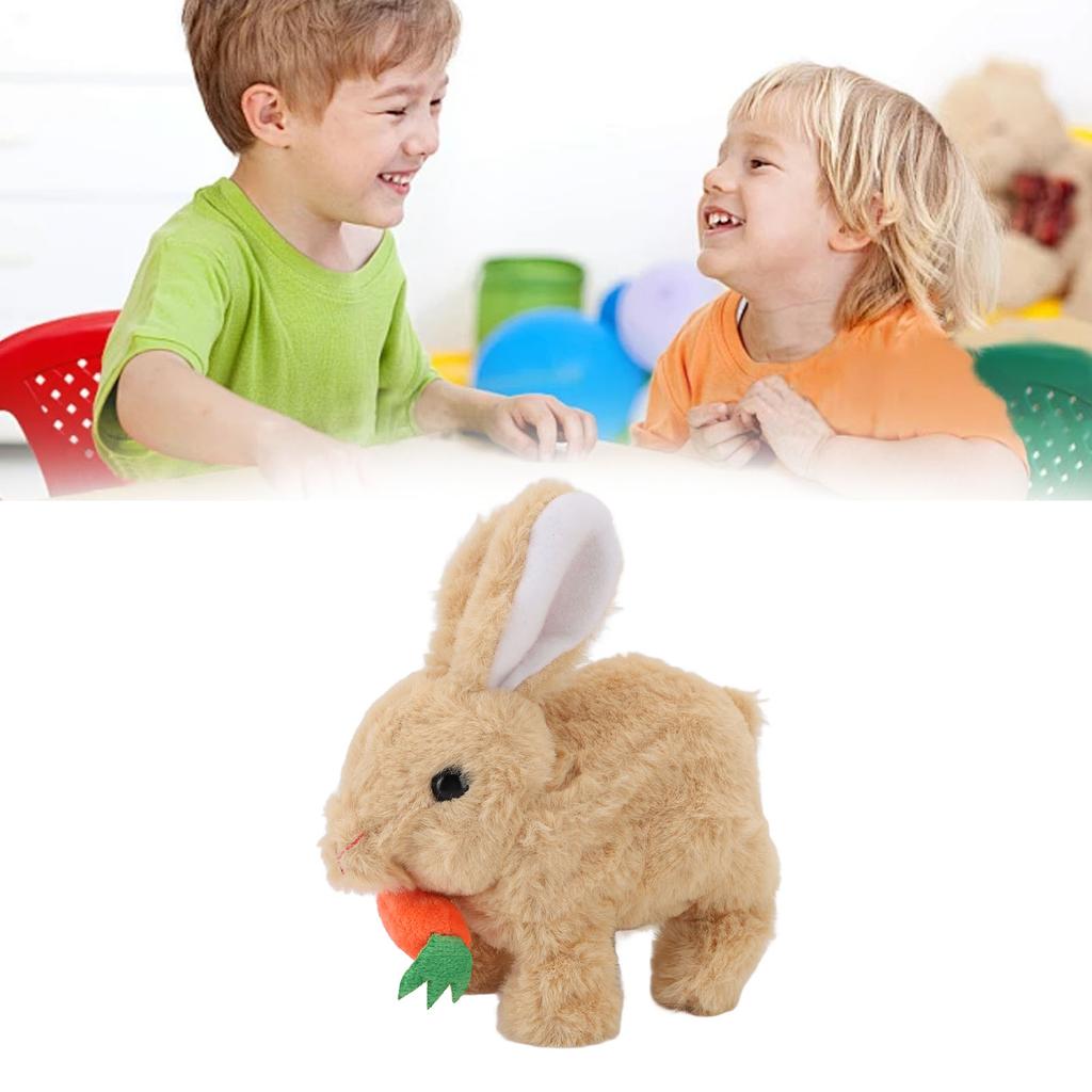   Bunny Toy Plush Interactive Easter Electronic Hopping Bunny Toy with Sound Wiggle Ears for Birthday Gift