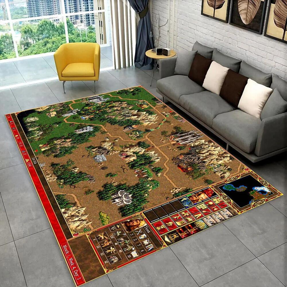 Heroes of Might and Magic Retro Game Area Rug,Carpet for Home Living Room Bedroom Sofa Doormat Decor,kid play Non-slip Floor Mat