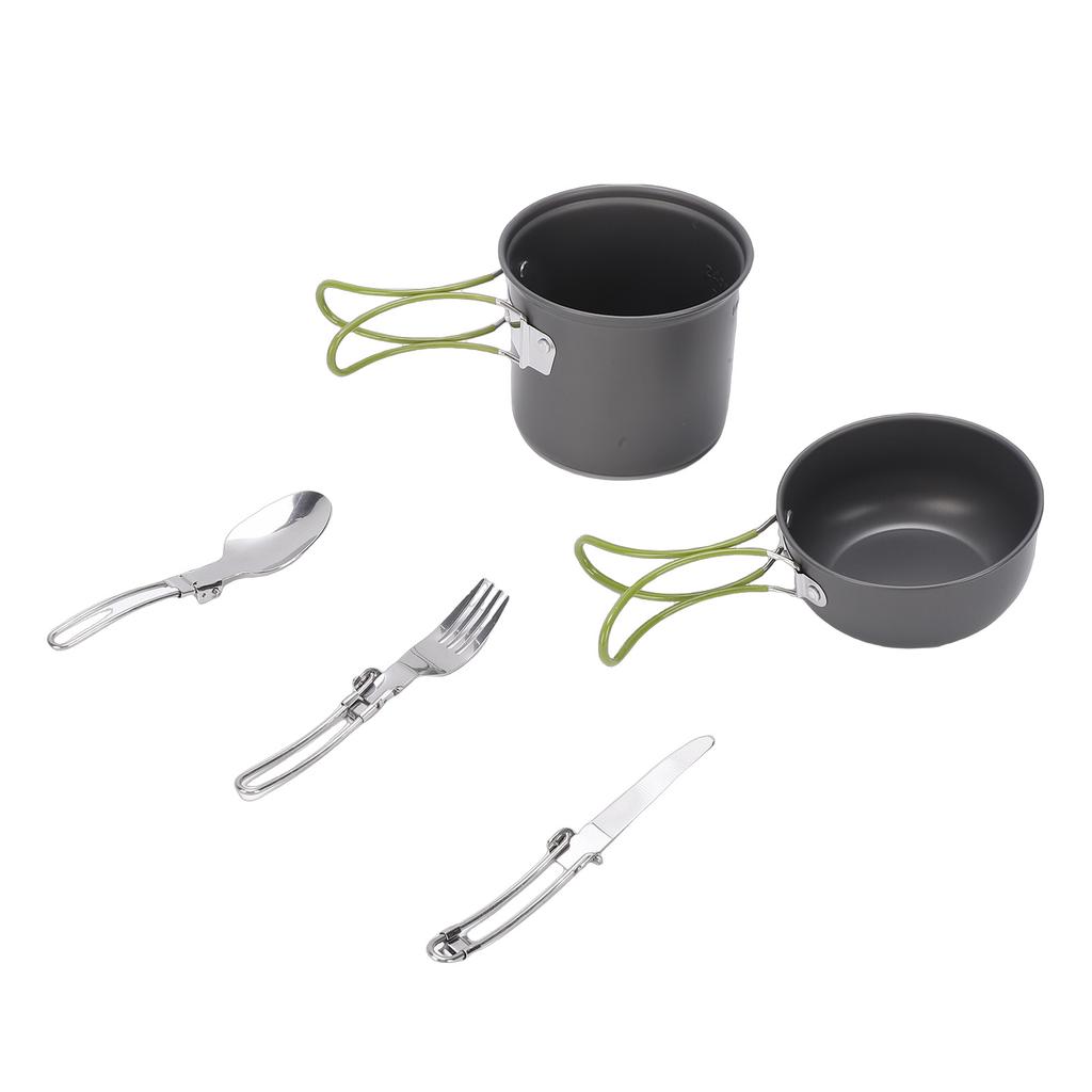 Camping Cookware Mess Kit Backpacking Pot Gear Camping Cooking Pot Pan Set for 1-2 Person Hiking Outdoor Picnic