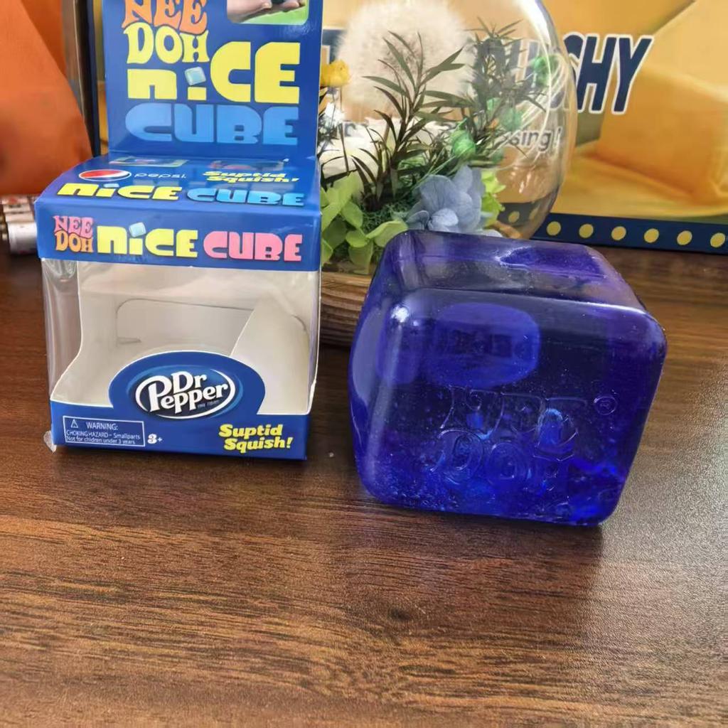 Needoh Decompression Flow Ice Cube Square Maltose Luminous High-Value Toy Vent Rebound