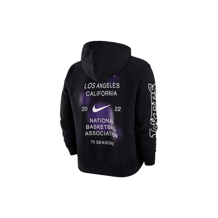 Jordan NBA Los Angeles Lakers Mikina s kapucí z fleecu se smíšeným potiskem Pánské topy Černá DH9454-010