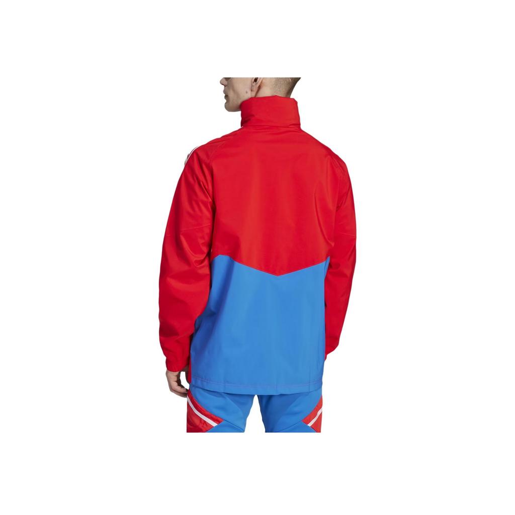 adidas FC Bayern Condivo 22 Rain Jacket Fashion Waterproof Hidden Hood Football Long Sleeve Retro Sports Stand Collar Jacket Men Jacket Red HU1263