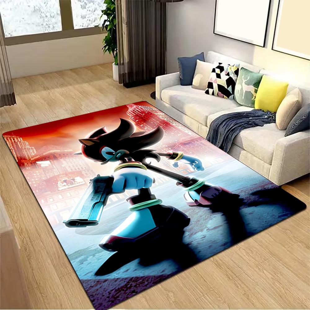 Shadow The Hedgehog Art Print Decoration,Carpet,Living Room,Bedroom, Non-slip,Square rug