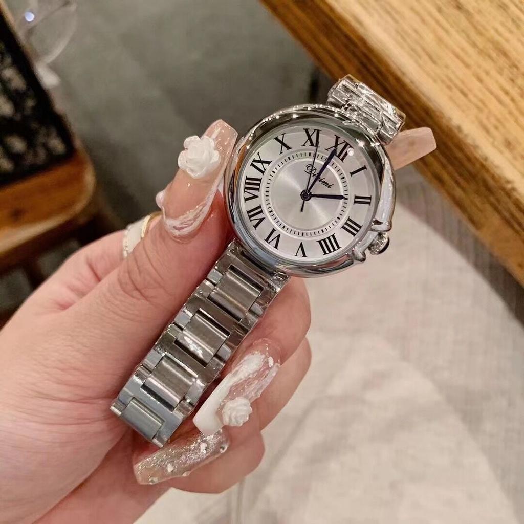 Orologio Semplice Temperamento Retrò Romano Letterale Cinturino in Acciaio Massiccio Orologio di Alta Gamma per Uomo e Donna Coppie