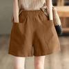 ZANZEA Women Summer Elastic Waist Solid Color Loose Short Pants