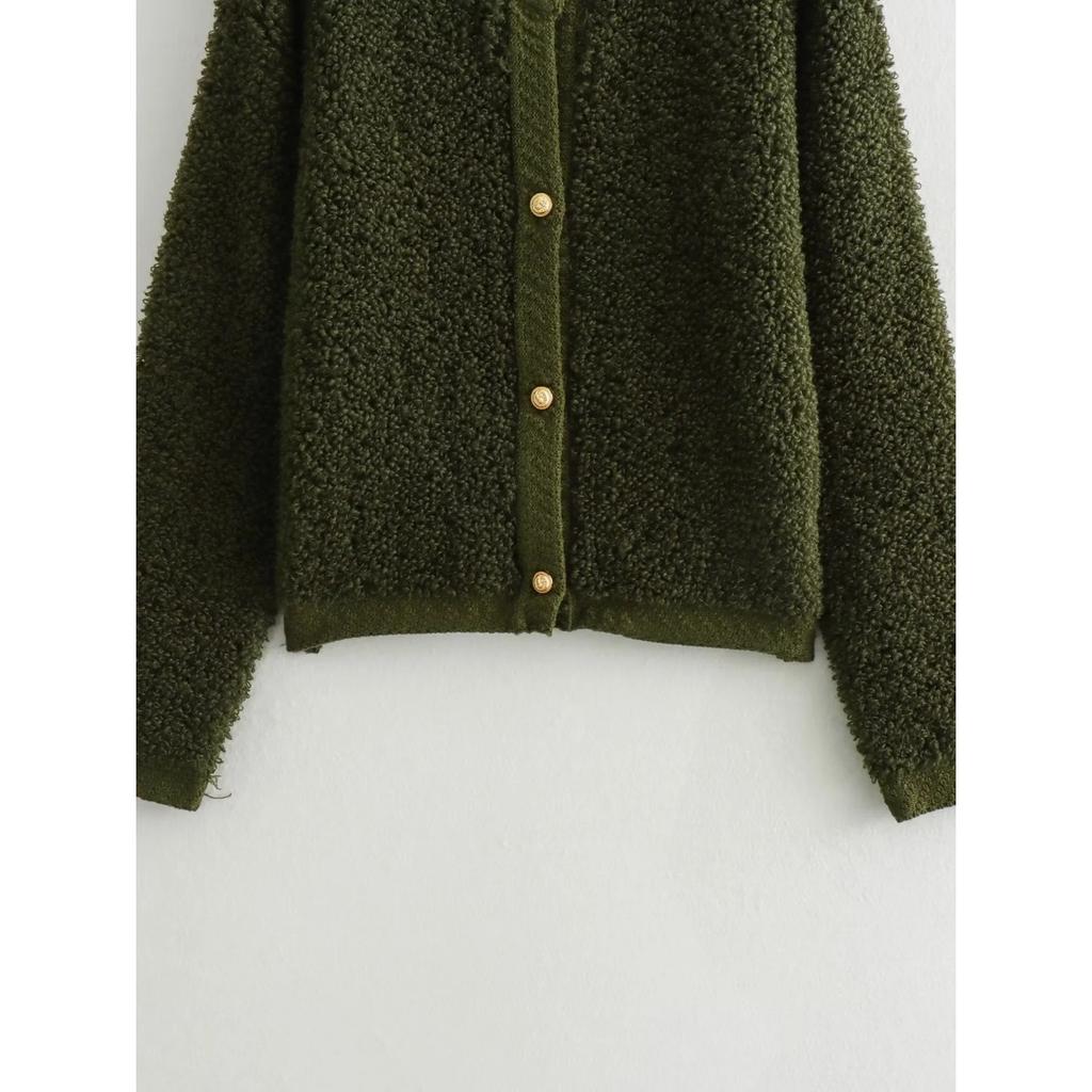 GMXIA Women's Vintage Casual Solid Color Print Spring Autumn Long Sleeve O-Neck Jackets & Coats