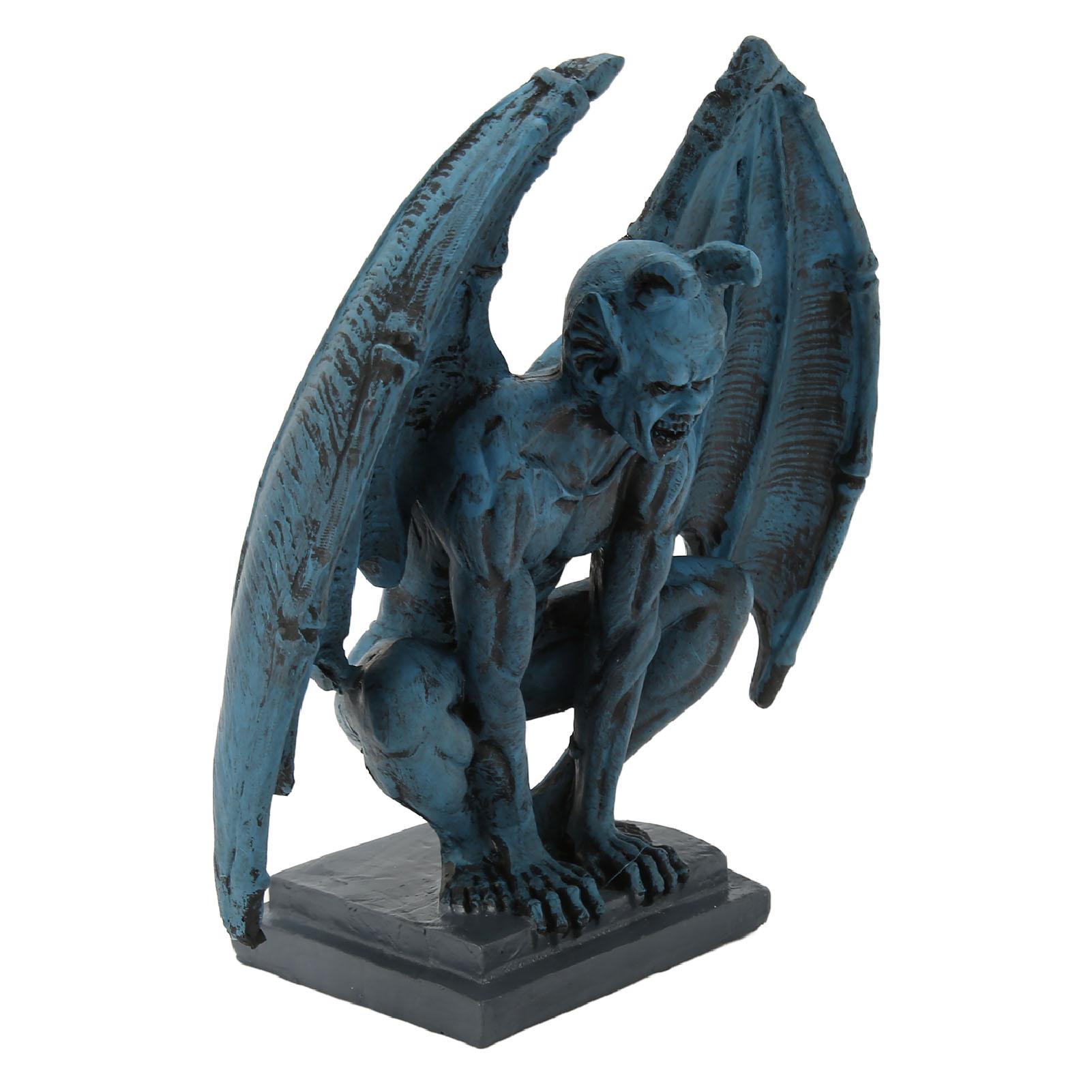 

Gargoyle Statue Lifelike Decorative Resin Gothic Sculpture Ornament for Home Garden Yard Office Blue