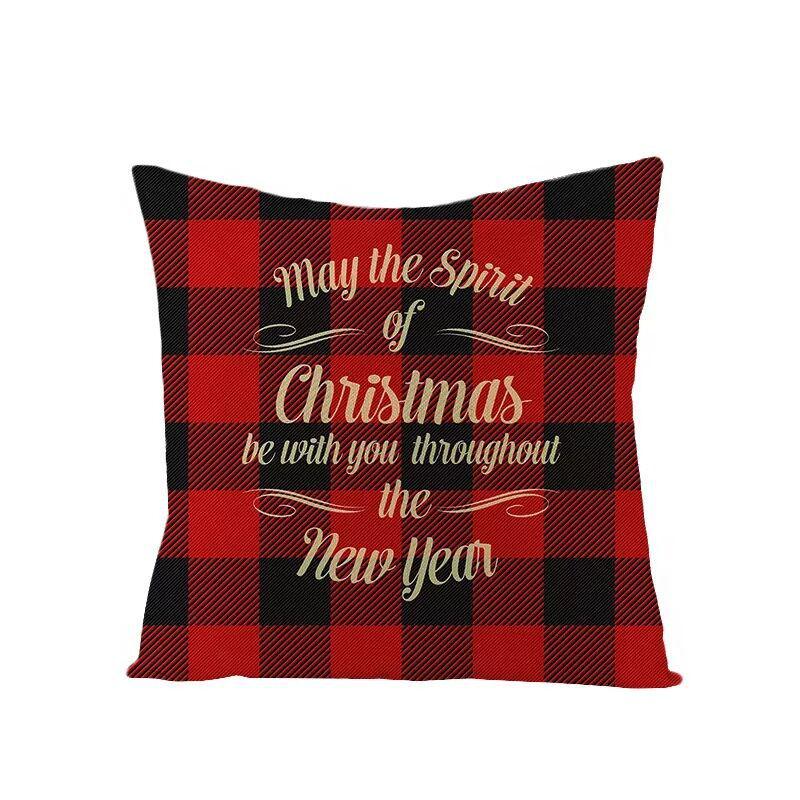 Christmas Linen Pillowcase Home Holiday Decoration Gift Pillow Cushion Cover