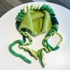 Little Monster Plush Hat Women's Autumn and Winter Warm Ear Protection Hat Handmade Hook Weaving Baotou Knitted Hat