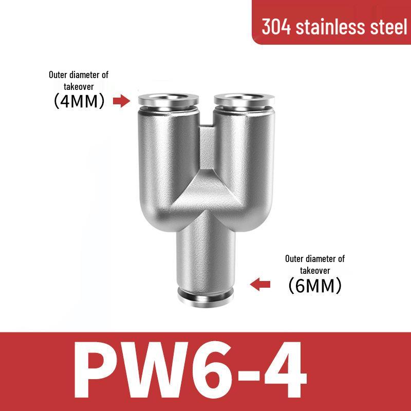 304 Stainless Steel Pneumatic Quick Connectors: High-Pressure Resistant Straight Reducer and Quick Connect Tee