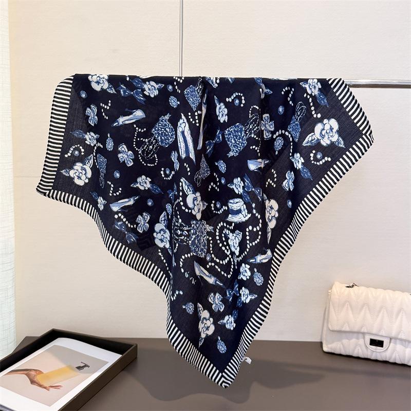 68X68Cm Satin Square Scarf Women Ribbon Hijab Elegant Print Silk Neckerchief Shawl Wraps Headband Handle Hair Pashmina Bandana