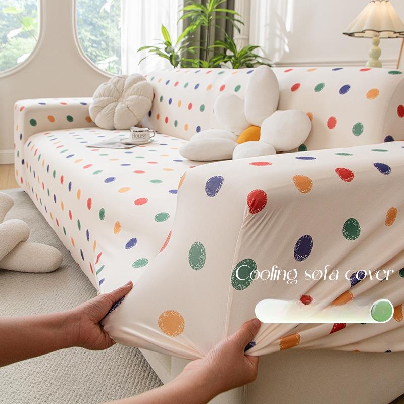 Summer New Ice Silk Cool Feeling Sofa Cover All Purpose Set High End Anti Slip Seat Cushion Mat Sofa Cover