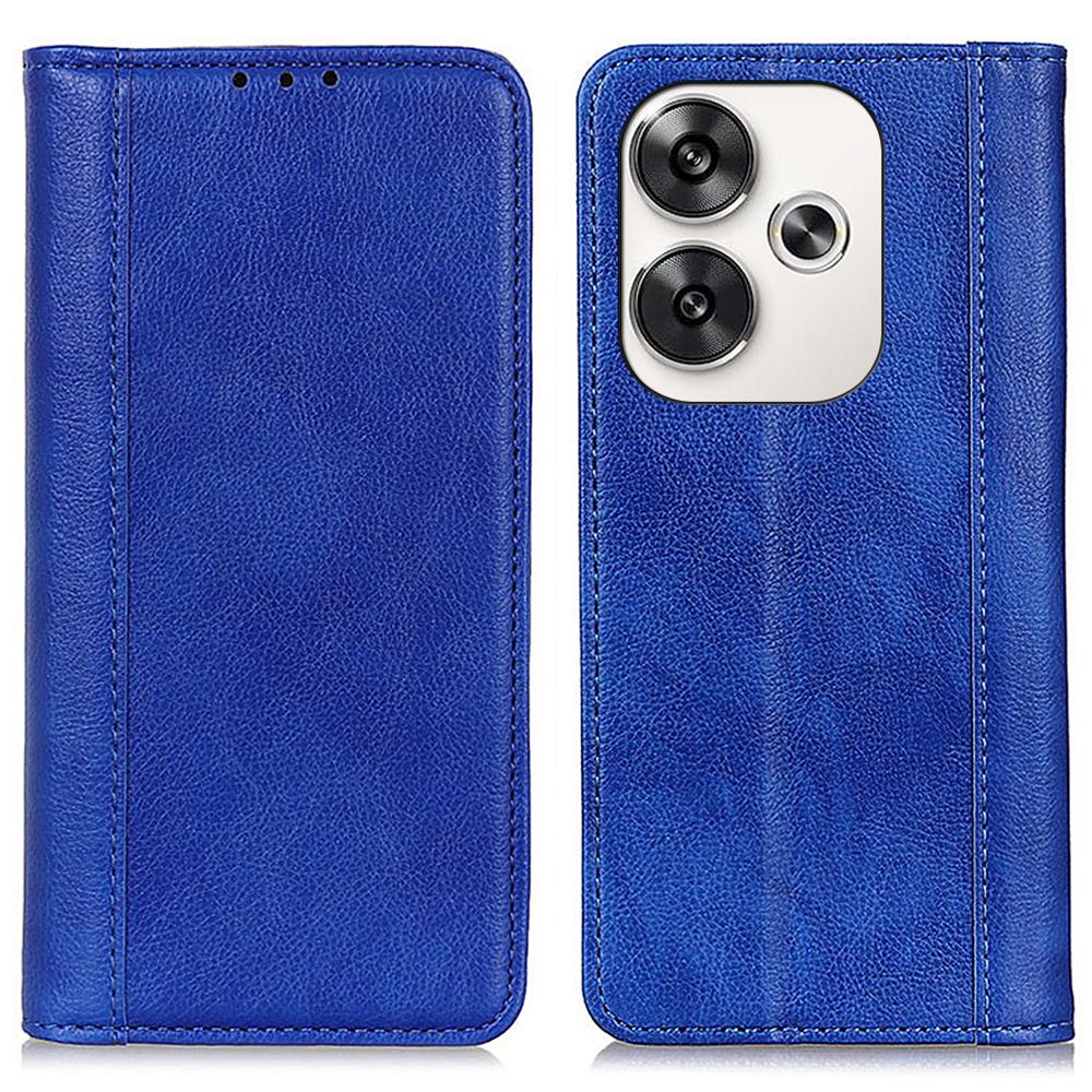 

For Xiaomi Poco F6 5G/Redmi Turbo 3 5G Split Leather Flip Phone Cover Wholesale Wallet Mobile Phone Cases Blue