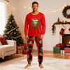 Matching Family Christmas Pajama Set with Neck Long Sleeve and Long Pants for Kids and Adults