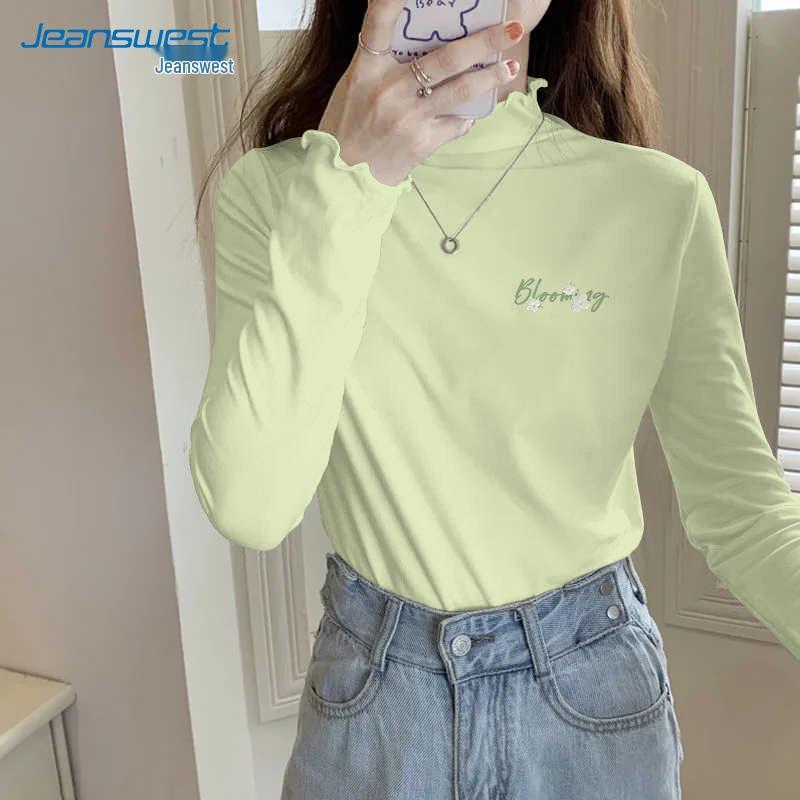 Jeanswest Women s Thermal Ruffle-Trim Semi-High Collar Long-Sleeve Top XL